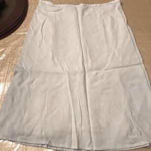 Ann Taylor Light Blue Linen Petite Skirt Size 10